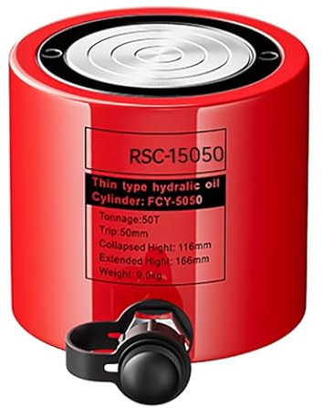 Martinetto idraulico da 20 tonnellate con retrazione automatica, stelo del pistone placcato, cilindro di sollevamento con corsa di 50 mm, resistente alla corrosione e alla ruggine.(150T/330693lb-2in S