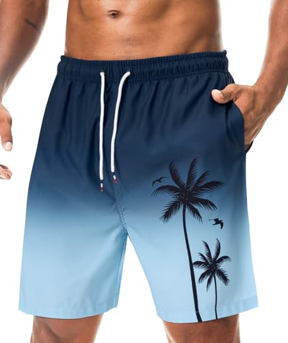 Danfiki Costumi Pantaloncini da Bagno Uomo Mare Surf Piscina Stampa Hawaiana Estiva Asciugatura Rapida con Fodera in Rete Beach Trunks