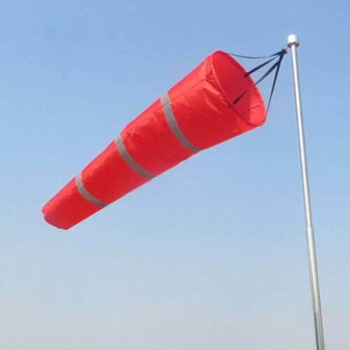Poliestere Ripstop per manica a vento da esterno essenziale per strumento rosso per misurazione accurata del vento in meteorologia e agricoltura (80 cm)