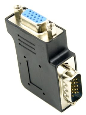 cablecc HDB15Pin VGA RGB Screw Type Male to Female Right Angled 90 Degree Nut Type Extension Adapter for Monitor Displays