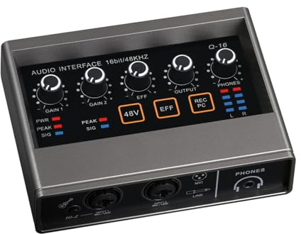 RGYBAO Interfaces de sonido de tarjeta de sonido profesional para estudio y podcasting