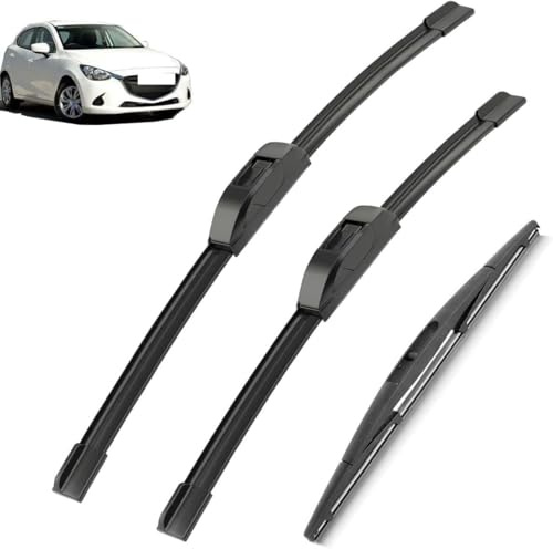 HAVERN Vorne und Hinten Scheibenwischer Set für Mazda 2 Demio DJ 2015-2019 22+17+14, Ersatzwischblätter Wischerblätter Wischerblattsatz Scheibenwischerblätter