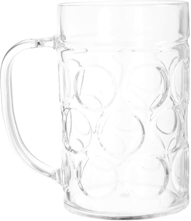 SMASOLO Transparent Beer Mug with Handle Beer Cup with Handle for Home Bar Water Cup for Juice Soda Milk and Mixed Drinks 1 X Transparent Mug