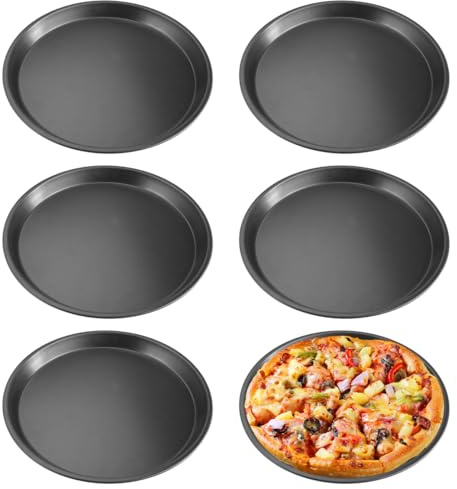 6 Piezas Bandejas para Pizza de 20 cm de Diámetro, Bandeja Pizza