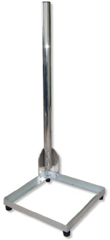 Koscom Supporto da balcone 40 x 40 cm, supporto satellitare in alluminio, lunghezza 1 m, diametro dell'asta 50 mm, supporto piatto per parabole satellitari fino a 100 cm, stabile base per balcone e