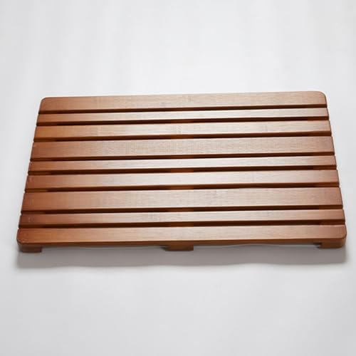 Generico Tappetino da Doccia Antiscivolo in bambù per Bagno e Giardino, scolapiatti in Stile Spa con Doppio Design Antiscivolo, Listelli Cavi, Tappetino da Bagno Marrone Ecologico