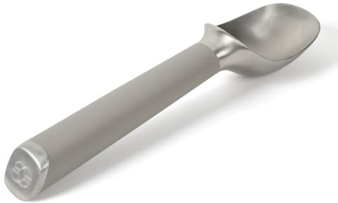 Calphalon Edge Stainless Steel Ice Cream Scoop w/Thermoplastic Rubber Handle - Taupe