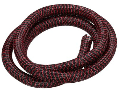 sourcing map Manica divisa Wire Loom 1/2 1,5 m nero/rosso auto-avvolgente manicotto intrecciato UL94-V2 guaina in PET ignifugo per automotive, gestione dei cavi domestica