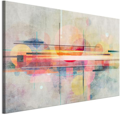 LUMASOUL Wandbilder Wohnzimmer Leinwandbild Abstrakt 21 120x80 cm | 1-teiliges Bild für Schlafzimmer, Flur, Büro und Küche, modernes Foto-Motiv