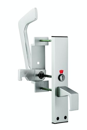 IRONZONE® Disabled Toilet Handle Set, EST9625SAA Satin Anodised Aluminium, Versatile Handle Assembly, Suitable for hinged/Swing or Sliding Doors, Simple Lever Operation