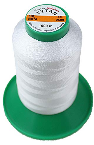 Nähgarn TYTAN 60 E 100% Polyester Ledergarn (1000meter) Leather Nähgarnset (Weiß 2500)