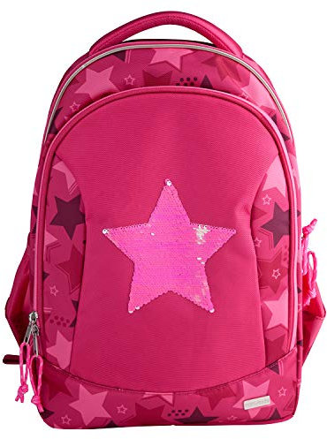 Depesche 10722 Schulrucksack, TOPModel Stern, pink, ca. 23 x 34 x 44 cm