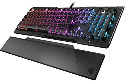 Roccat Vulcan 121 - Clavier de Jeu Noir, Gaming mécanique RGB, Rétro-Éclarage LED Aimo Multicolore par Touche, Switchs Titan Tactile, Conception Durable (Plaque Supérieure en Aluminium), AZERTY
