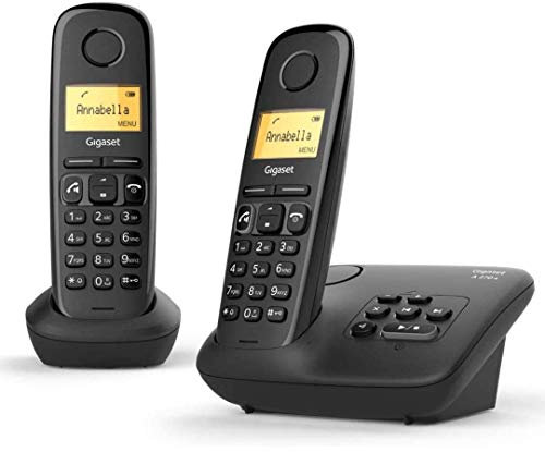 Gigaset A270A Duo - Schnurloses DECT-Telefon mit 2 Mobilteilen, Anrufbeantworter und einem großen, beleuchteten Display - Brillante Audioqualität - 200 Stunden Standby-Zeit - großes Telefonbuch,