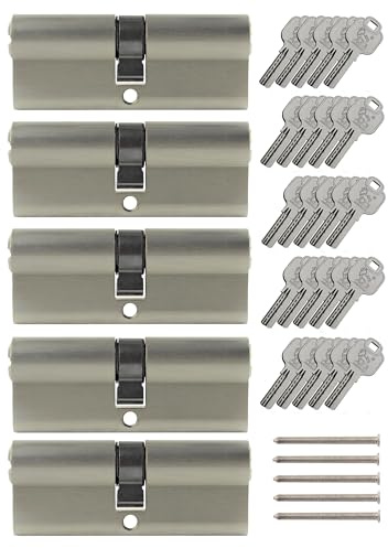 5x Profilzylinder 80 mm 40/40 gleichschließend inkl. 25 Schlüssel