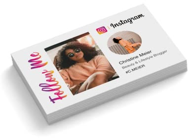Visitenkarten personalisiert | mit Foto | Design Blogger | 1-seitig | Querformat | Menge + Papier zur Auswahl | selbst gestalten | hochwertiger Druck (250 Stück)