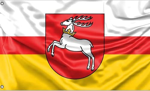 Voivodato di Lublino, bandiera della Polonia | Stampa dal design unico | Made in EU (90x150 cm)