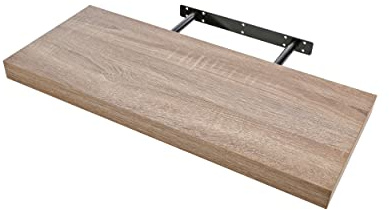 Etrexonline Estante de Pared 120x25x4cm Color Roble Envejecido, Balda Flotante Pared de Madera Fijación Invisible, Estantes de Almacenamiento Decorativos, Ideal para Salón, Habitación, Pasillo, etc..