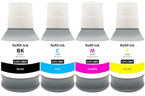Supply Guy 4X Tinte kompatibel mit Canon GI-56 Multipack Pigmenttinte passend für Maxify GX 3040 GX 3050 GX 4040 GX 4050 GX 5050 GX 5500 Series GX 5540 GX 5550 GX 6050 GX 6550 GX 7050 Series