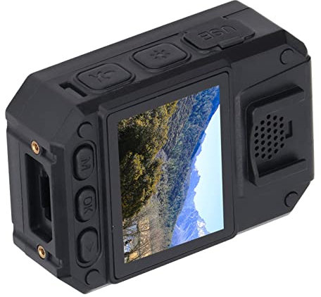 Videoregistratore Mini Body Cam, Videocamera Portatile Indossabile per Visione Notturna a Infrarossi con Display da 2 Pollici per Casa, Esterno, Forze 'ordine del Traffico all'aperto