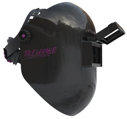 Tefuawe Black Flip Up Chopped Fiberglass Sugar Scoop Welding Helmet, Medium Cut top and Bottom Sugar Scoop Pipeline Welding Hood