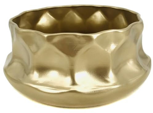 FONDOTIN De Metal Dorado Diseño para Suculentas Jarrón Decorativo para Interiores y Exteriores para Jardinería y Decoración del