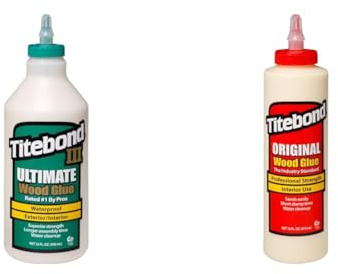 Titebond Ultimate 141/5 Colle à bois (943 ml) pour l'intérieur et l'extérieur, résistance maximale, haute maniabilité, étanche, 1 pièce, ZL-141/5 & Colle à bois originale 473 ml