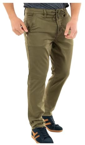Kaporal Irwix, Jeans/Jogging, pour Homme, 70% Coton - 20% Coton_Recy - 8% Polyester - 2% Elasthanne, Coupe Tapered Slim, Couleur N X Camel, Taille XL - Classic - Homme