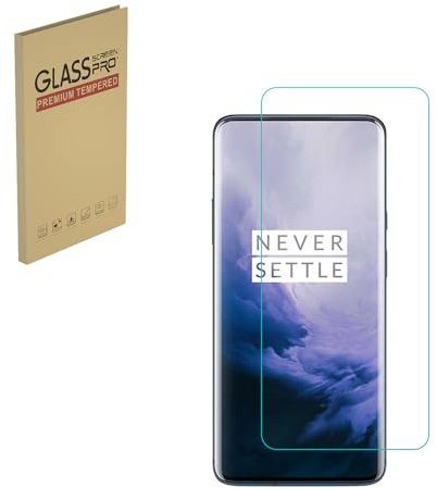 HYGMOCC Protector de pantalla para OnePlus 7 Pro y OnePlus 7T Pro, película protectora de vidrio templado HD de dureza 9H, fácil instalación, antiarañazos, sin burbujas (1 unidad)
