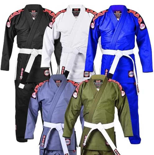 MAR INTERNATIONAL BJJ Gi for Men Women, Adults, Kids. Unisex, Brazilian Jiu Jitsu Gi with Free White BJJ Belt, Uniform Kimonos 350-GSM, Sweat-Wicking Fabric, Cold Machine Washable, IBJJF Compliant