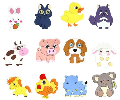 SLAXJNE Paquete De 12 Imanes De Nevera De Animales De Dibujos Animados, Lindas Decoraciones Magnéticas, Accesorios De Decoración De Refrigerador, Refrigeradores Y Paredes Fotográficas