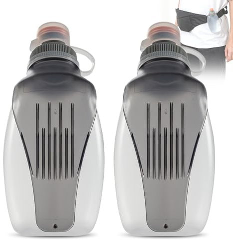 Mineup Trinkflasche zum Joggen, 2 Stück Trinkflasche Klein 250ml, Wasserflasche BPA-Frei, Auslaufsichere Sportflasche, Tragbare Trinkflaschen, Sport Wasserflaschen mit Rückenclip