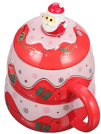 Cabilock Weihnachtsbecher Aus Keramik Tasse Mit Weihnachtsmotiv Kreative Trinkbecher Für Kaffee Tee Wasser Frühstücksbecher Mit Henkel Dekorative Tasse Für Weihnachten