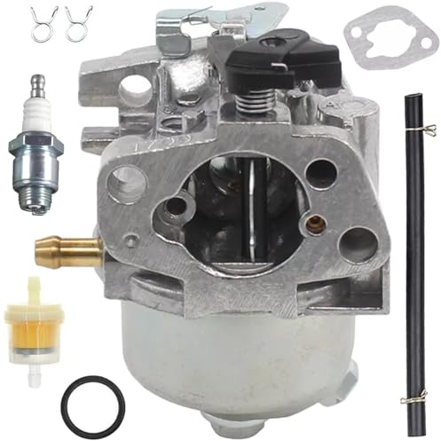 ZAMDOE 118550148/0 Carburateur pour Mountfield M150 RM45 RV150 SV150 V35 V40 Moteur pour Champion pour Stiga Tondeuse à Gazon à Essence Remplace la pièce 18550016/0 LHP16 avec Bougie d'allumage
