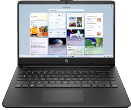 HP 14s-dq0011na 14 FHD Laptop | Intel Pentium Silver N5030 | 4GB RAM | 128 SSD | Windows 11 | Microsoft 365 (1 Year Subscription not Included) | Jet Black (Renewed)