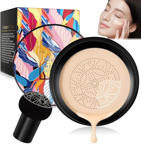 Svamphuvud luftkudde CC kräm, 1 st Foundation Moisturizing Concealer BB Cream, återfuktande BB Cream Foundation, Mushroom Head Air Cushion CC kräm, smink för alla hud