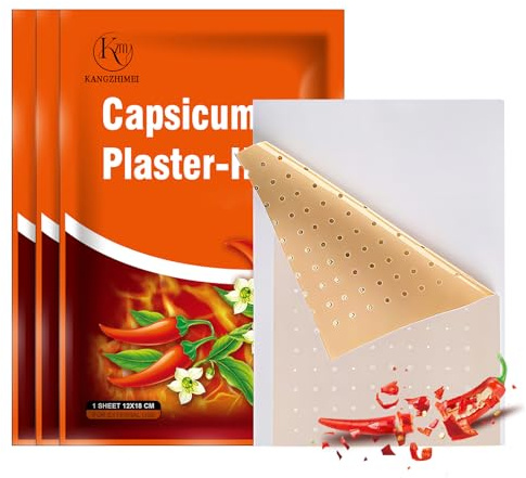 KZM KANGZHIMEI, XL Capsaicin Patches - 30 Pcs Hot Capsicum Patch - Heat Patches for Back, Knee, Neck and Shoulder, Joint and Muscle Reliving Patches Capsicum Plaster