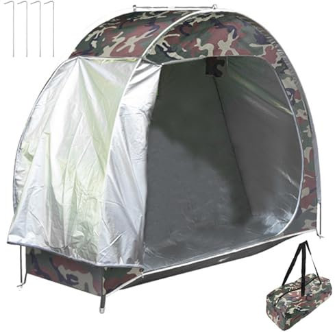 Cndiyald Bike Tent, Waterproof Oxford Portable Bike Storage Tent, Outdoor Storage Built-In Pockets and Ventilation Windows for Outside