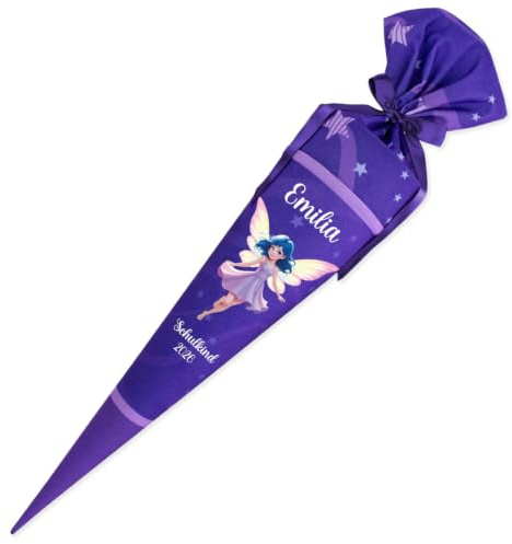 Dein Lieblingsteil Deine Schultüte aus Stoff Kuschel Velvet Wunschmotiv individualisierbar mit Wunschname personalisierbar 70 cm 85 cm – Mädchen (70 cm ohne Kissen, Modell 9: Regenbogen Fee)