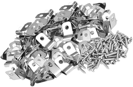 Gatuida 100ensembles Lot de Clips pour Clôture Fil Aluminium Colliers De Serrage pour Clôture Métallique pour Fixation De Cage Animaux