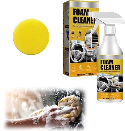 Rakiuty Multifunctional Car Foam Cleaner,Limpiador Espuma Multiusos,Foam Cleaner All Purpose,Limpiador de Espuma de Coche,para Interiores de Coche,Cocina,Baño,60ml