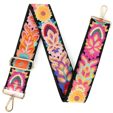 CHUQING Correa de Bolso Ancha Ajustable Correas Negras para Bolsos Multicolor Lona extraíble Mujer