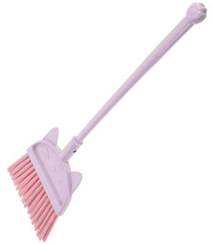 Beaupretty Mini Cartoon Cat Broom Lightweight Cleaning Tool for Small for Early Cleanup Skills Safe PP Pet Material Sweeping Brush for Household and Play