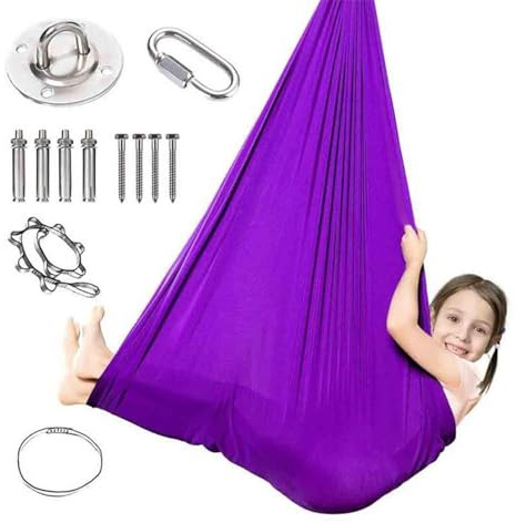 𝐘𝐨𝐠𝐚 Hammock 𝐬𝐰𝐢𝐧𝐠 Swing 200 Kg Max. Tragfähigkeit Mit Beschläge -Aerial 𝐘𝐨𝐠𝐚 HäN𝐠𝐞𝐦𝐚𝐭𝐭𝐞 Set Geeignet, um Ängste abzubauen,Glück. (280 * 150CM)