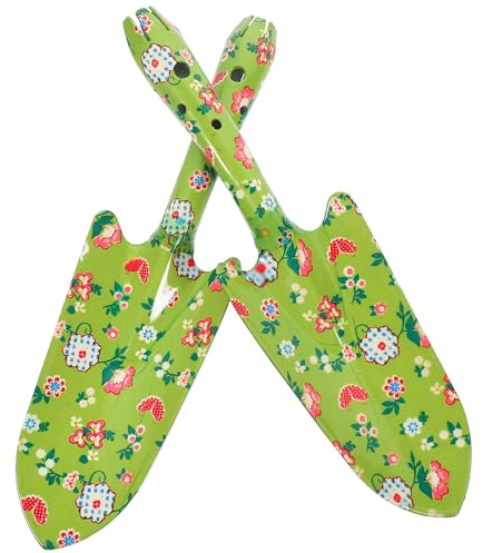 DECOMELODY 2 Piezas Palas de Hierro para Macetas con Diseño Impreso Herramientas de Jardinería Resistentes y Compactas para Plantar Flores y Verduras Útiles para Trasplante y Trabajo Suelo