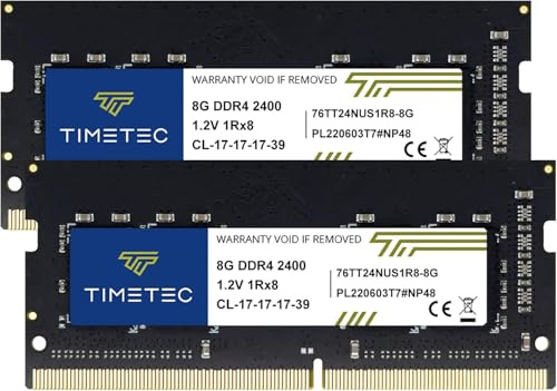 Timetec Premium 16 Go KIT(2x8Go) DDR4 2400MHz (PC4-2400T) PC4-19200 SODIMM – non-ECC sans tampon, 260 broches, 1,2 V, CL17, module de mémoire pour ordinateur portable, mini-PC et ordinateur tout-en-un