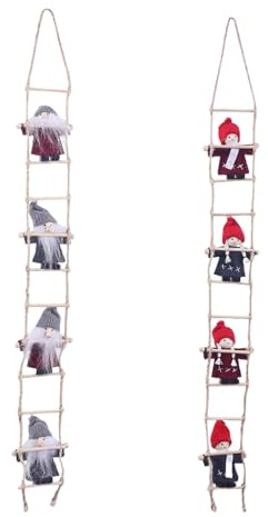 YIZITU Weihnachten Feiertage Treppe Elfen Klettern Seil Ornamente 2 Stück Polyester Dekoration Für Home Party Setups Polyester Weihnachten Hängende Dekoration Set