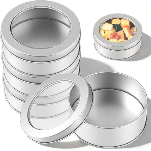 Qeapug 4 st. små metallburkar med lock, förvaringslåda metall rektangulär, metalllåda behållare, silver organisatör plåtburk utan gångjärn för godisgåvor, 4,9 x 3,54 x 1,4 tum (silver1)