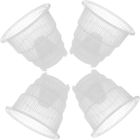 Yardwe 4pcs 10cm Plastic Orchid Flower Pots with Air Columns and Slotted Drainage Holes, Breathable Planting Containers for Indoor and Outdoor Gardening