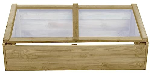 Invernadero de madera de pino impregnada y PVC, 100 x 50 x 35 cm, resistente a la intemperie y respetuoso con el medio ambiente